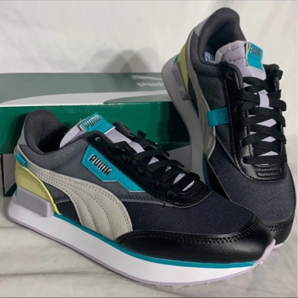 Puma Future Rider Galaxy Blue Black White Shoes New Womans Sizes - Picture 1 of 7